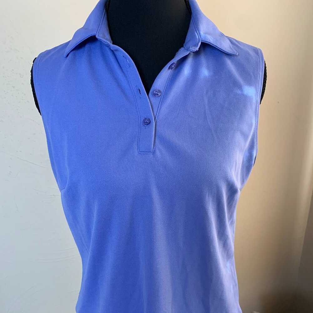 Lady Hagen Womens Sleeveless Golf Polo, Size Small, Periwinkle